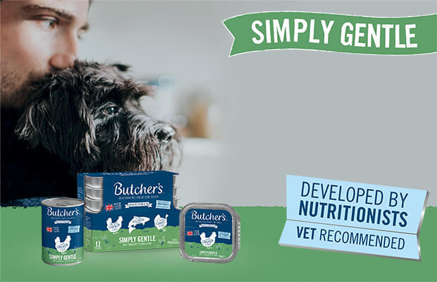 butcher's dog food simply gentle and black dog